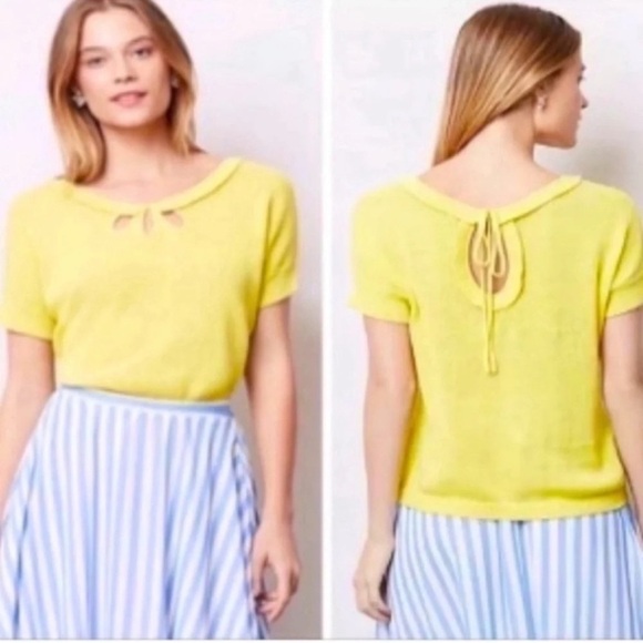 MOTH Anthropologie Lime Tee Sweater Size M - Picture 8 of 13